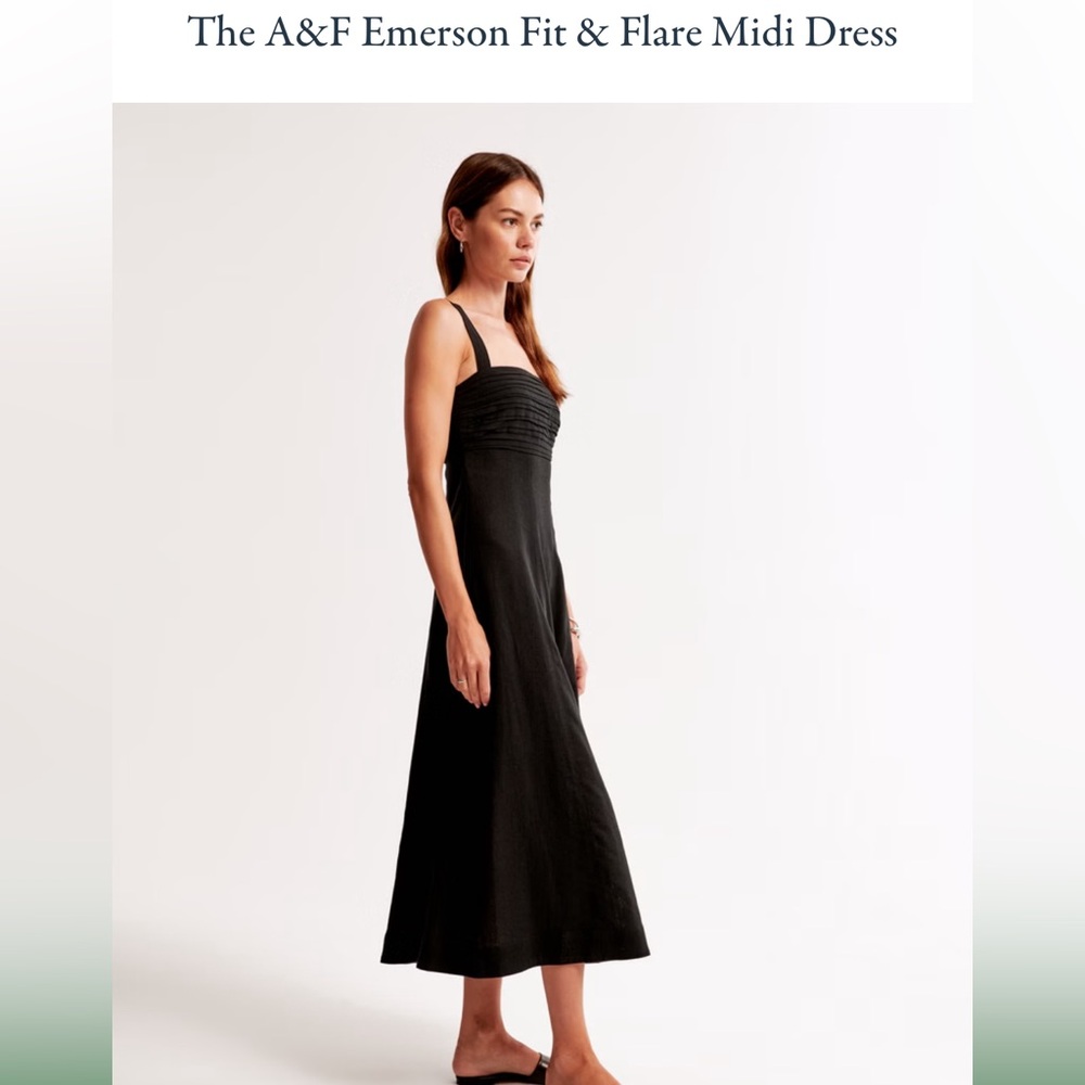 The A&F Emerson Fit & Flare Midi Dress - Black